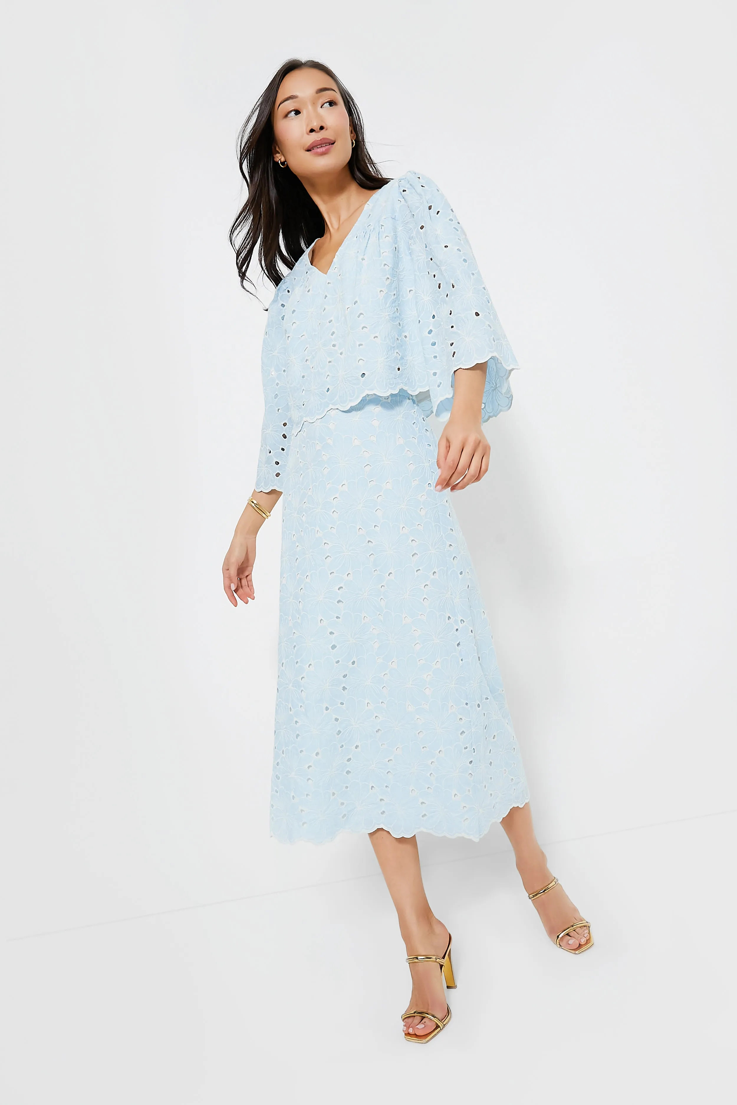 Airy Blue Eyelet Silas Skirt