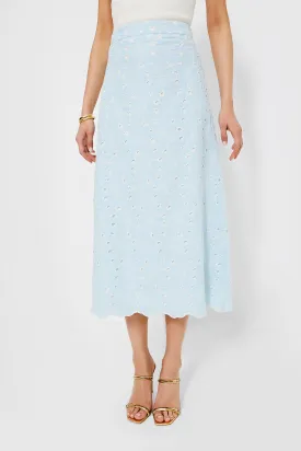 Airy Blue Eyelet Silas Skirt