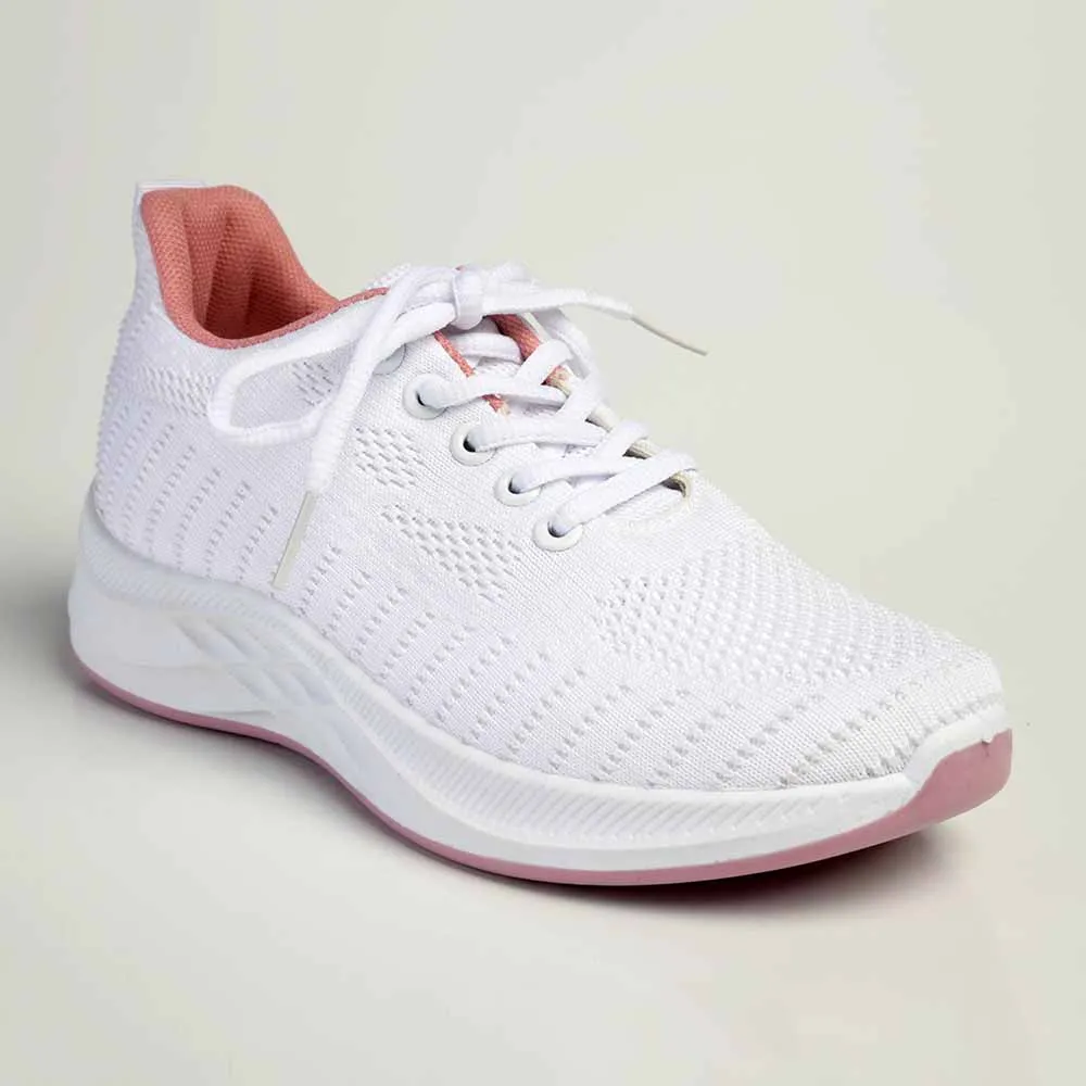 Alessio Fly Knit Lace Up Sneaker  - White