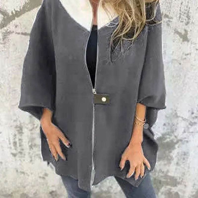 Alia - Zipped cardigan with high neck