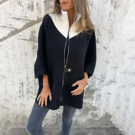 Alia - Zipped cardigan with high neck