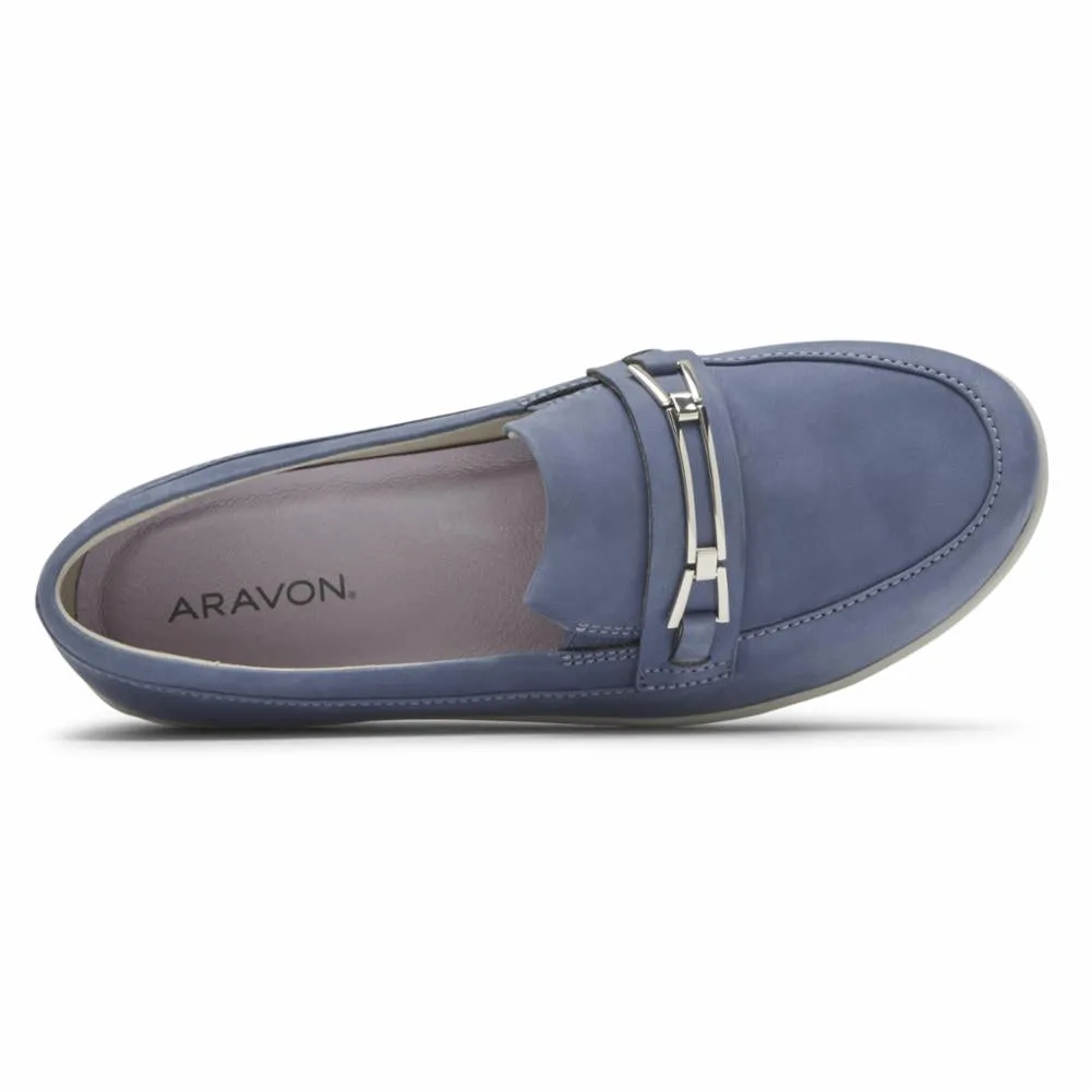 Aravon Women's Bit Loafer Josie Blue D