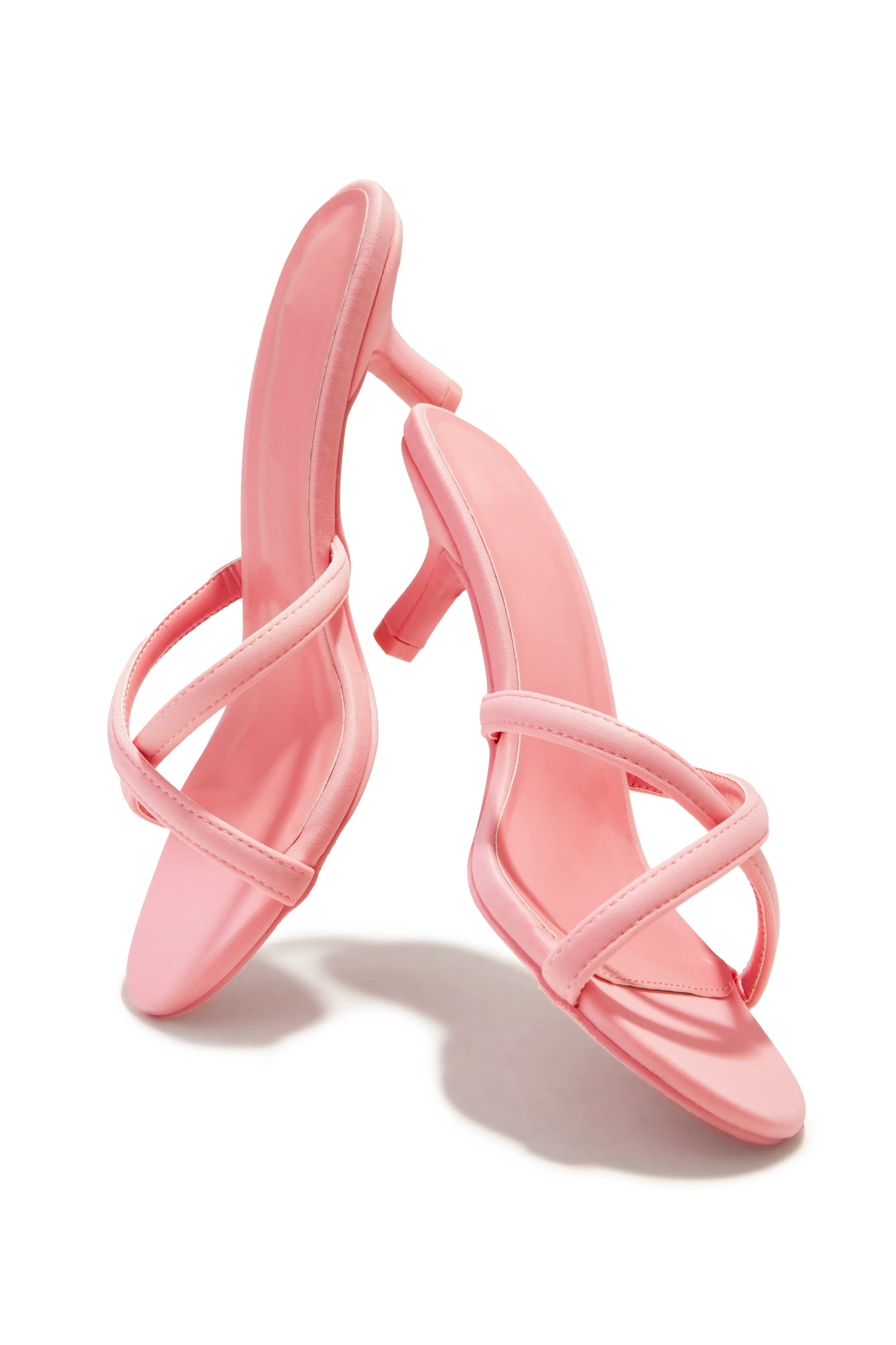 Aylina Kitten Heel Mules - Pink