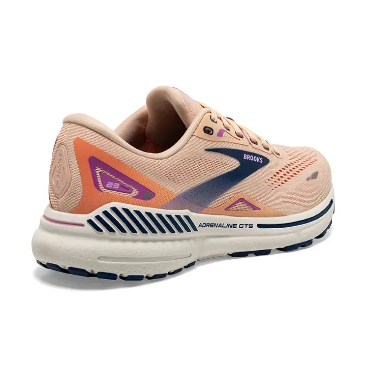 Brooks Women's Adrenaline GTS 23 Running Shoe - Apricot/Estate Blue/Orchid 1203811B795