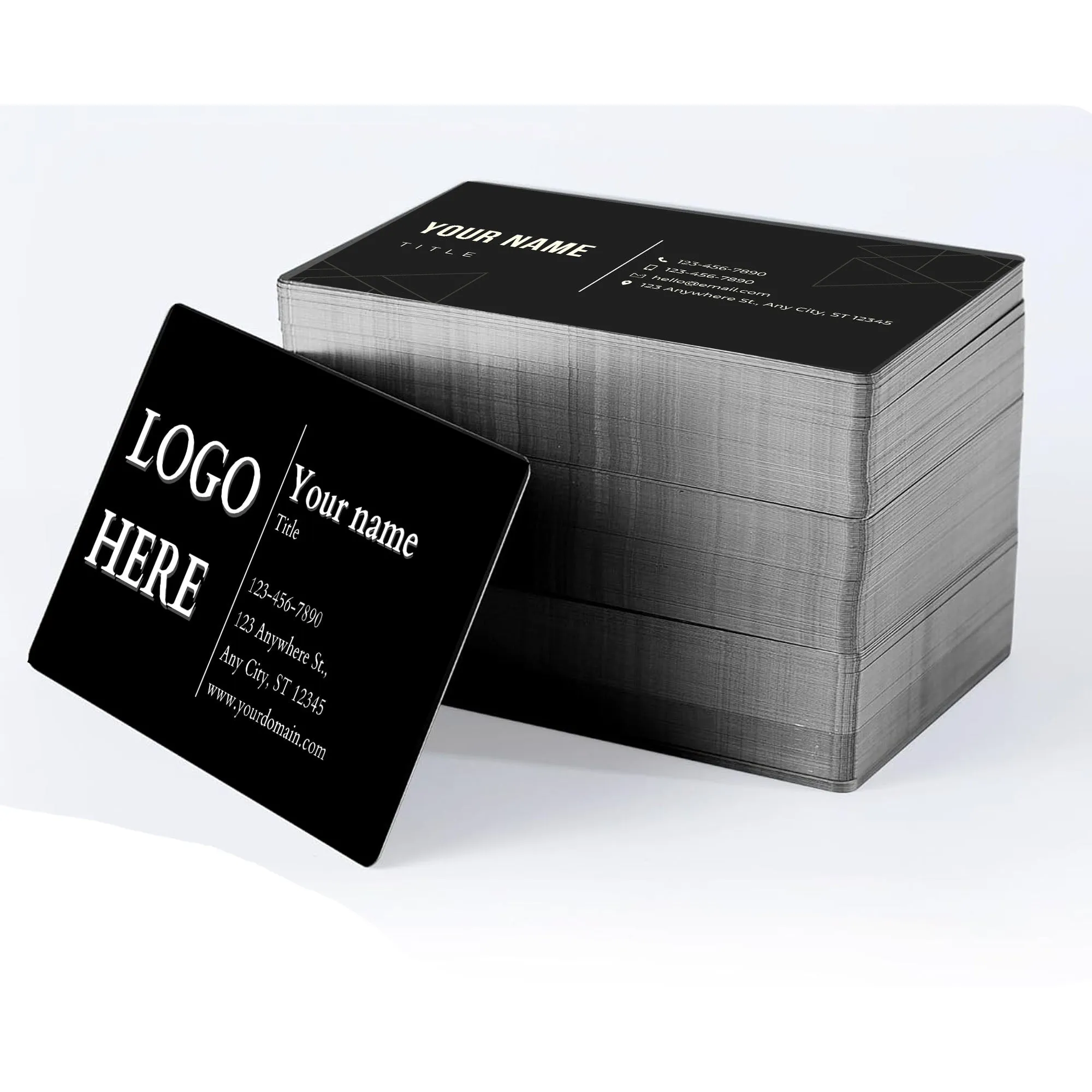 Custom Metal Business Cards, Personalized Engraved Aluminum Black Business Cards