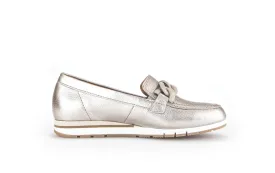 Gabor Gold Leather Wedge Loafer 41562