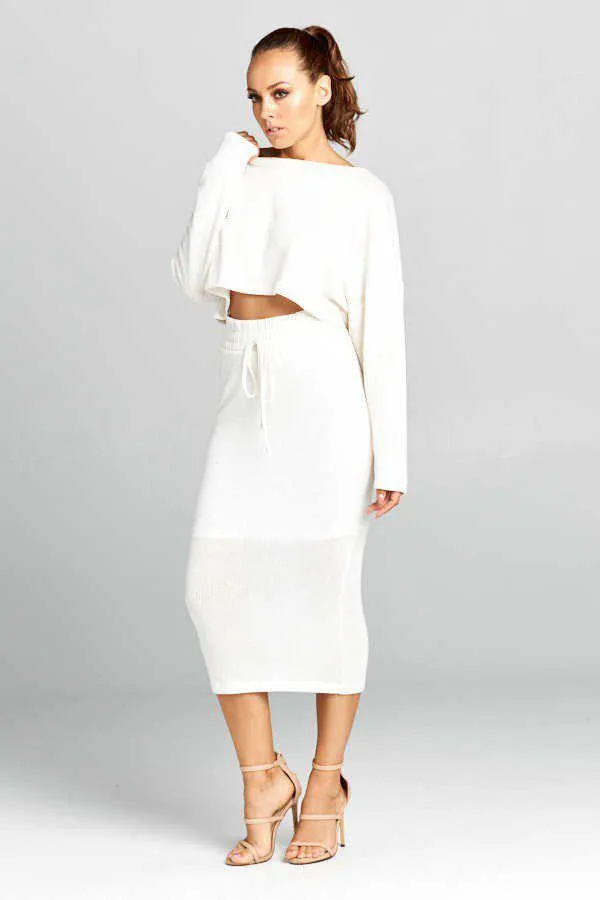 Kourtney Off White Knit Two Piece Set