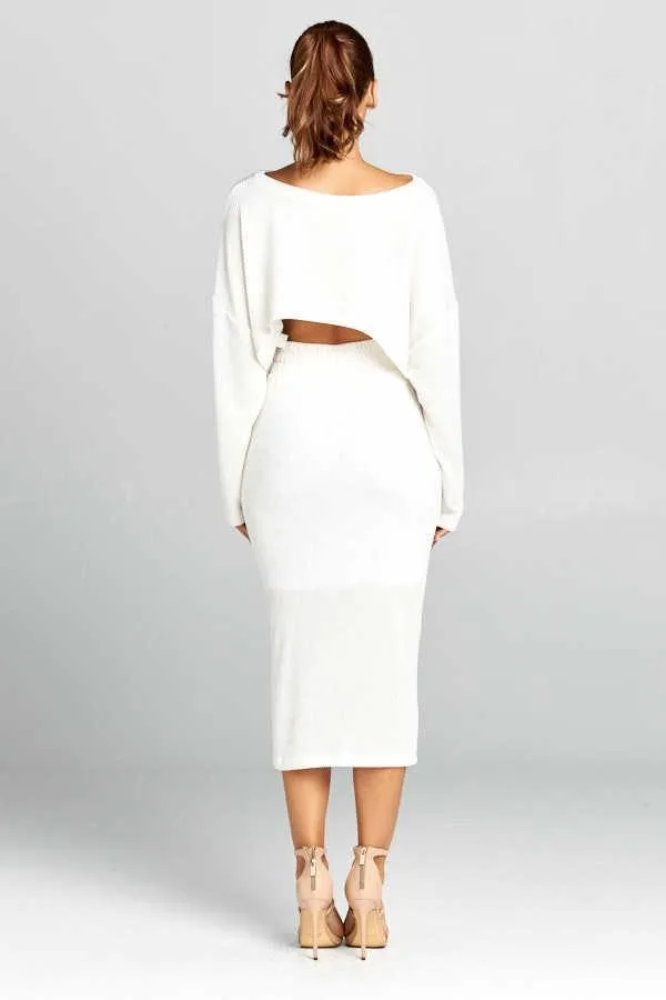 Kourtney Off White Knit Two Piece Set