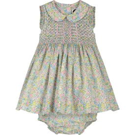 Made With Liberty Fabric:  Baby Dress - Olive